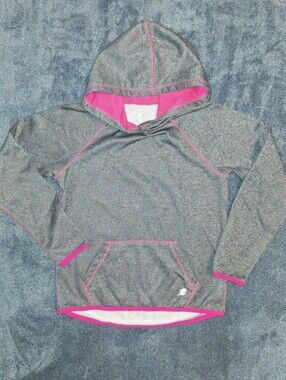 Energy Zone Gray & Pink Girls Hooded Pullover Sweatshirt